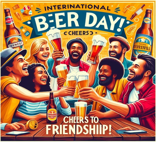 Foto deze prachtige illustratie is een illustratie voor de internationale bierdag