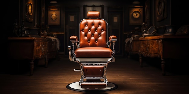 Deze stoel, het middelpunt van een rustieke kapperszaak, fluistert verhalen over traditie