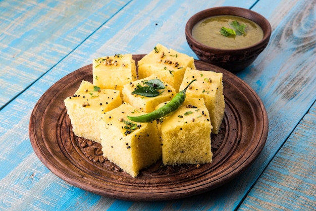 Dhokla is a veg food snack or breakfast item from indian state
of gujarat