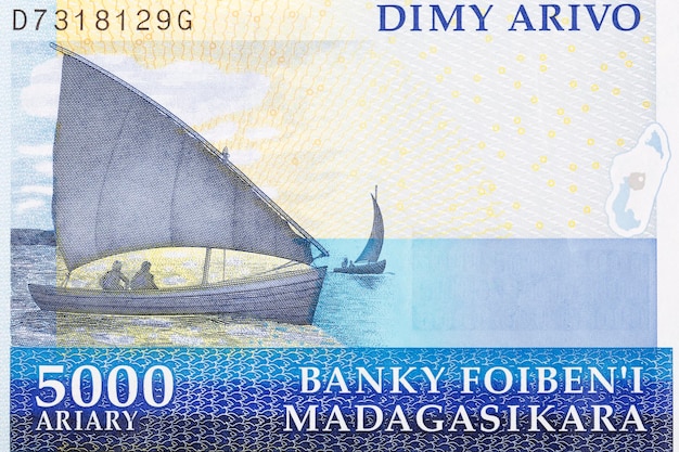 Dhows from old Malagasy money  Ariary