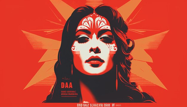 Dia de la raza poster ontwerp illustratie