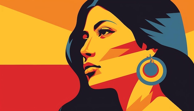 Dia de la raza poster ontwerp illustratie