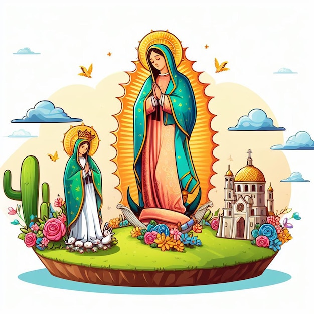 Фото dia de la virgen de guadalupe posterflyerpost и free photosизображение с белым фоном