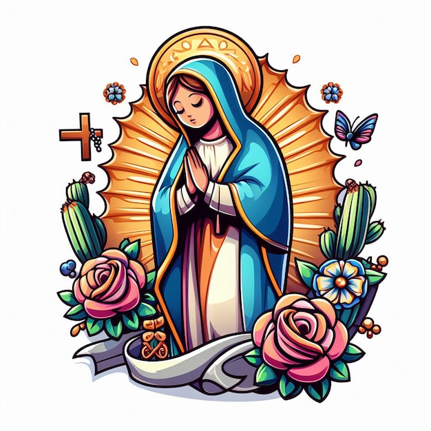 写真 dia de la virgen de guadalupe posterflyerpost and free photos 白い背景の画像