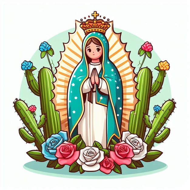 Foto dia de la virgen de guadalupe posterflyerpost en free photosafbeelding met witte achtergrond