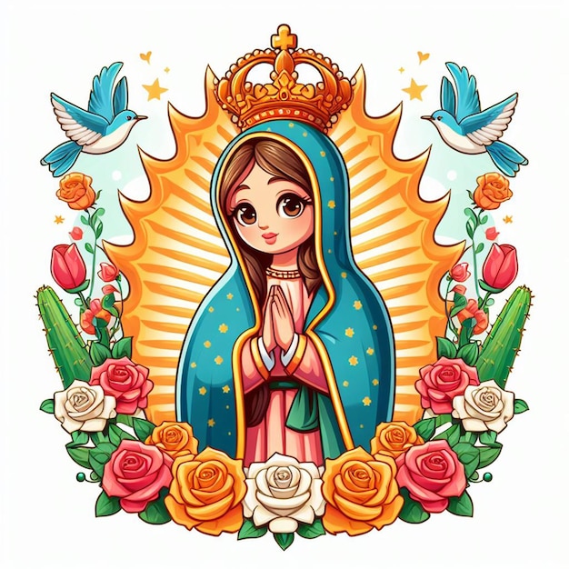 Foto dia de la virgen de guadalupe posterflyerpost en free photosafbeelding met witte achtergrond