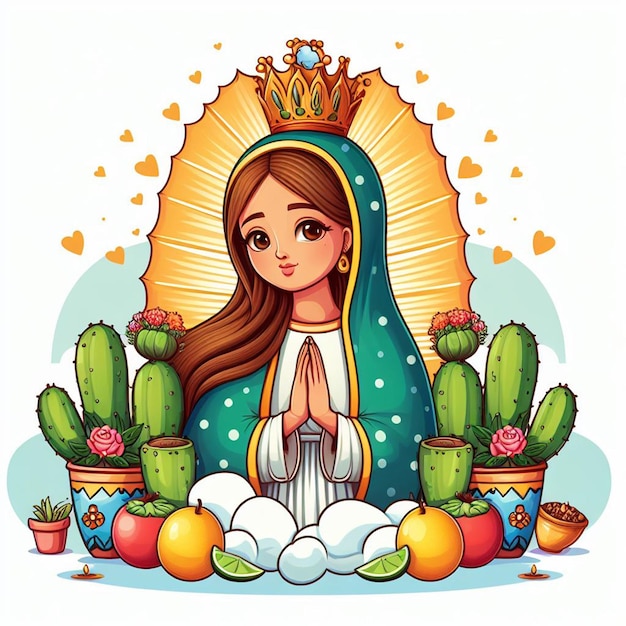 dia de la virgen de guadalupe PosterFlyerPost and Free PhotosImage with White Background