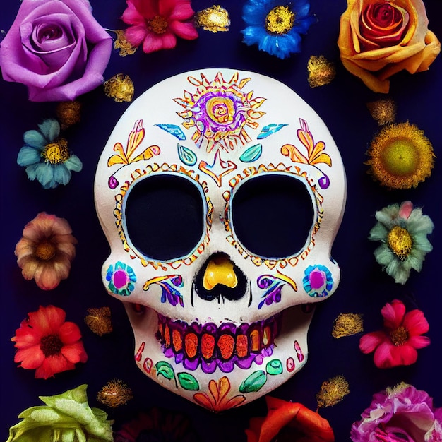 Dia de los muertos achtergrond Halloween schedel