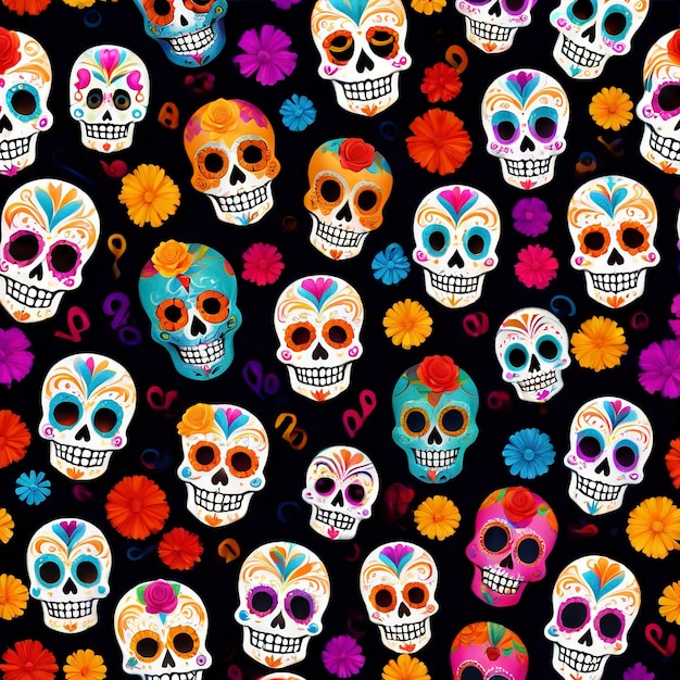 Dia de los Muertos aka Day of the Dead and La Catrina illustration