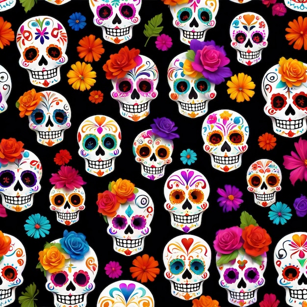 Dia de los Muertos aka Day of the Dead and La Catrina illustration