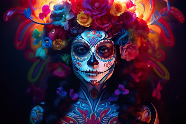 Photo dia de los muertos of calavera catrina