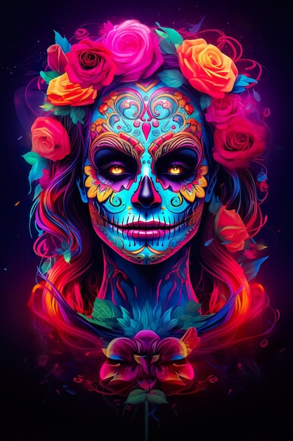 Photo dia de los muertos of calavera catrina