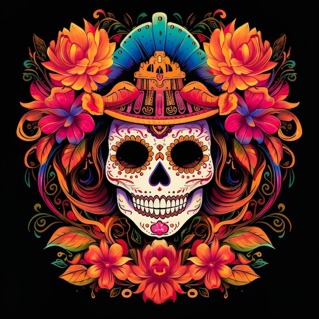 dia de los muertos of calavera catrina