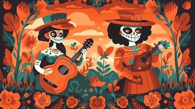 Dia de los muertos Dag van de doden Mexicaanse feestdag