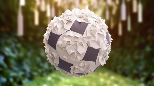 День мертвых украшает бумажный футбольный мяч