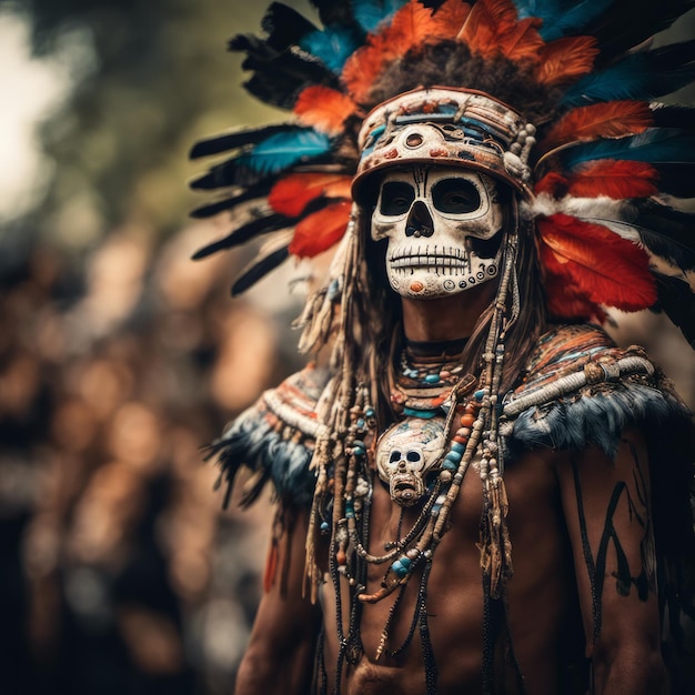 Dia DE Los Muertos face painting Mexican Holiday Native American