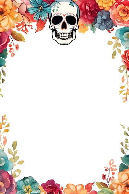 Dia de los muertos frame achtergrond afbeelding met skelet Dag van het dode concept