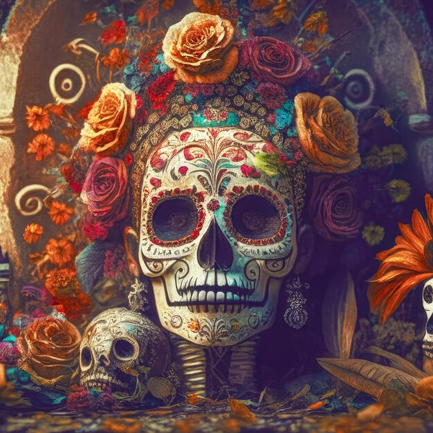 Dia de los muertos Mexican Feast of the Dead Day of the Dead and Halloween