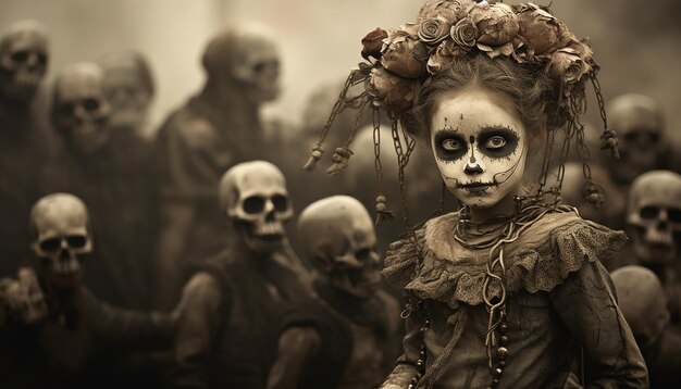 Dia de los muertos sepia