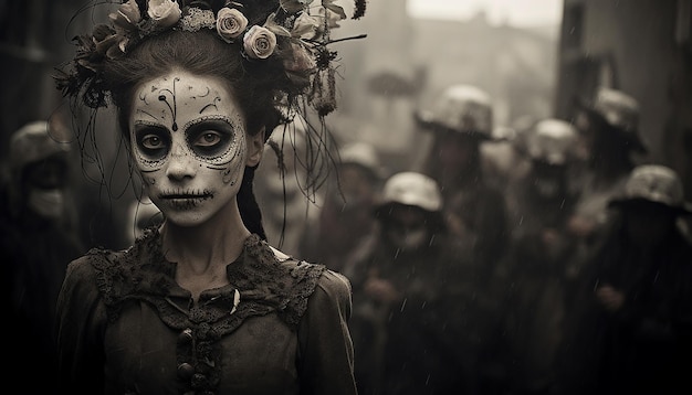 Dia de los muertos sepia