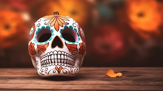 ダイア・デ・ロス・モルデス (Día de los muertos) 頭蓋骨の背景イベントの壁紙属性と伝統