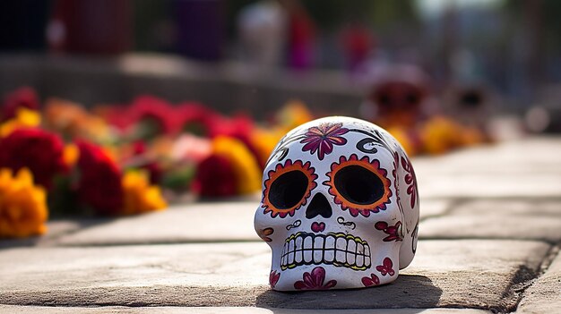 Dia de los muertos skull background event wallpaper attributes and traditions