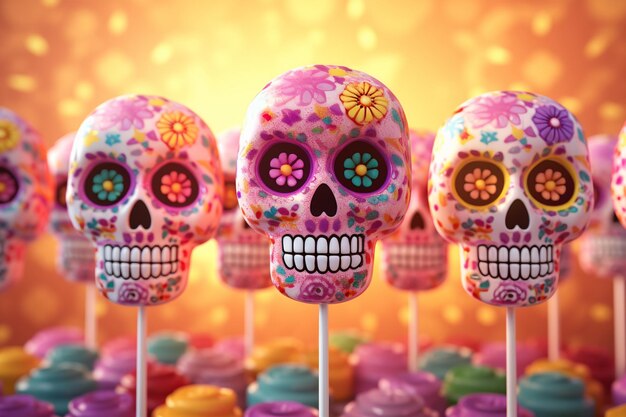 Foto dia de los muertos sugar skull lollipops zoet en 00309 03