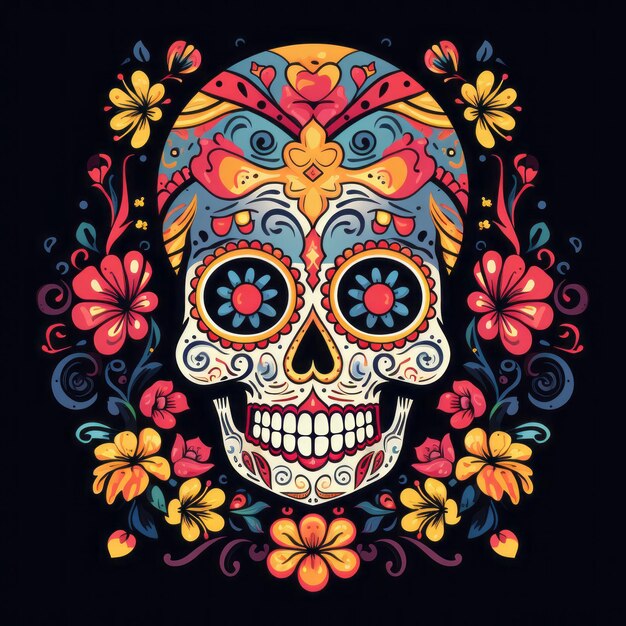 dia de los muertos vector stencils celebrating life in vibrant designs
