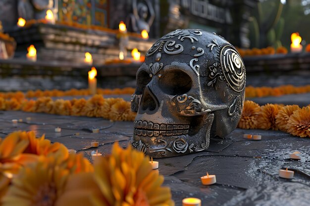 사진 dia de muertos 제단 모형 디자인