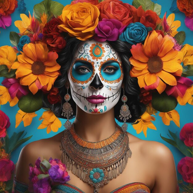 Dia de muertos background illustration