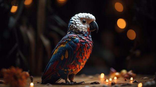 dia de muertos background with mexican bird on dark background