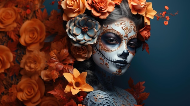 dia de muertos dag van de dode maskerade make-up schrikfeest