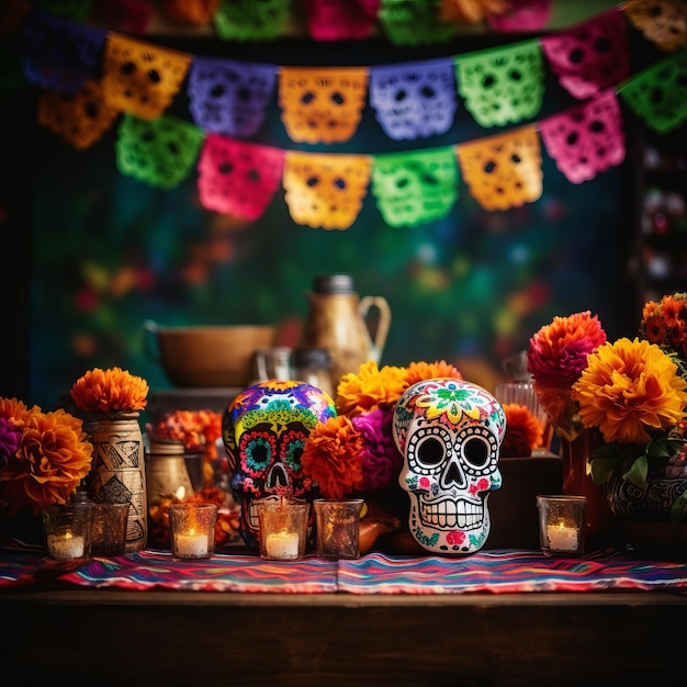 Dia de muertos holiday background