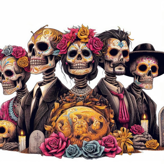 죽음의 날(Dia de Muertos) por Dia de los Muertos 삽화
