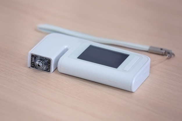 Diagnostic equipment on table in dermatology clinic