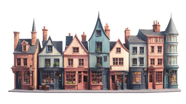 Diagon Alley on isolated White background