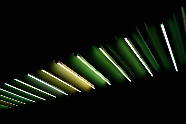 Diagonal green &amp; yellow city lamps backdrop