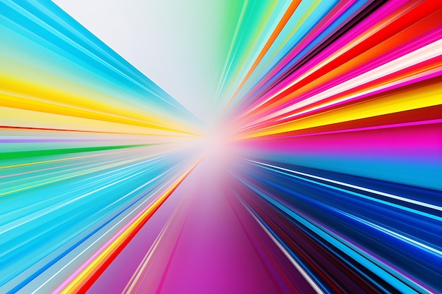 Foto diagonale bewegingslijnen met kleurrijke en witte achtergrond