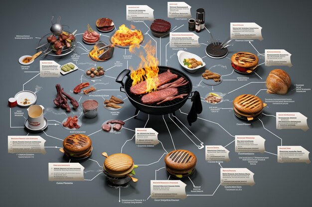 Foto un diagramma degli alimenti e informazioni sugli alimenti e le informazioni sugli alimenti