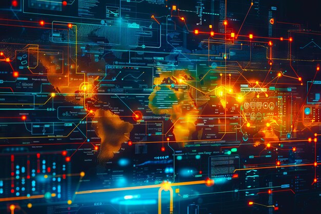 Foto diagramma informazioni scientifiche futuristiche e tecnologiche tabella di controllo mappa