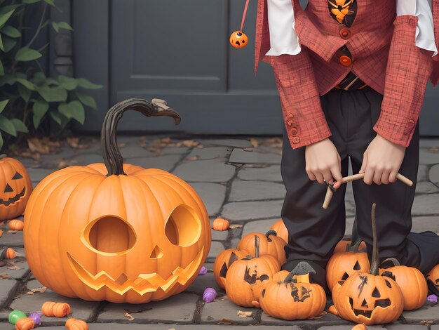 Dialogue between a jacko'lantern and a scarecrow who are both feeling neglected after halloween