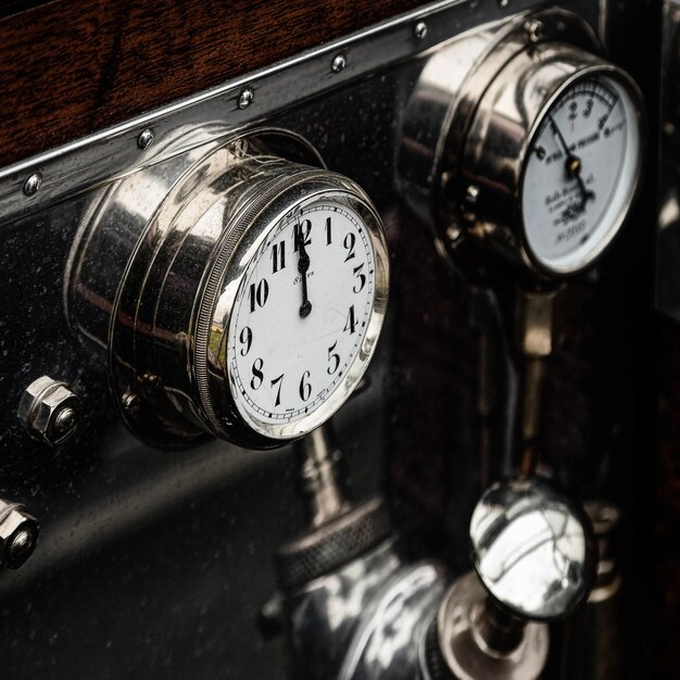 Dials And Guages On An Old Rolls Royce