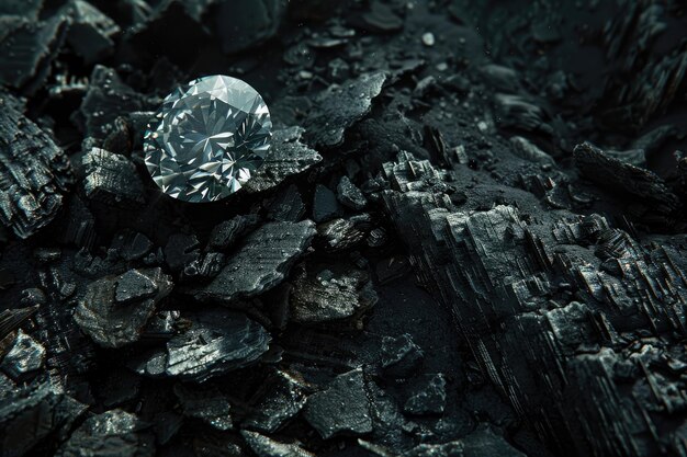 diamant op zwarte kolen achtergrond