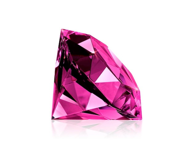 Diamant roze op witte achtergrond