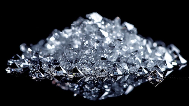 diamant stapel met een donkere achtergrond die rijkdom vertegenwoordigt