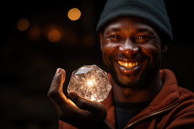 diamantmijn met een ruwe diamant