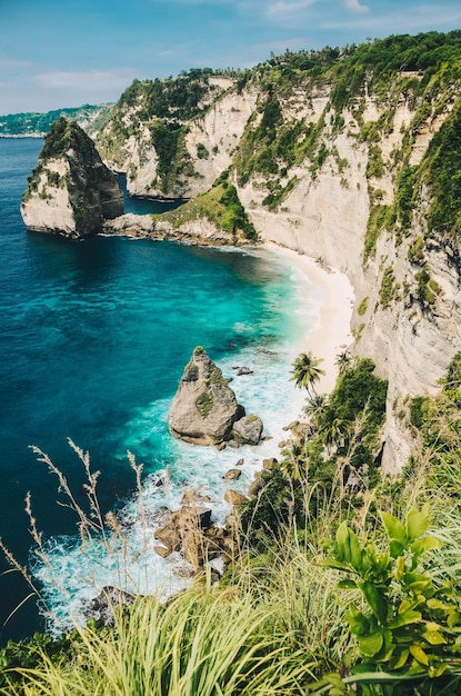 ダイヤモンドビーチインドネシアのバリ州のヌサペニダ島で最も美しいビーチ