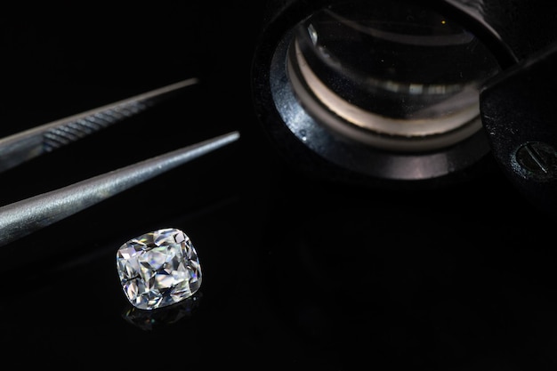 Premium Photo | Diamond on black background