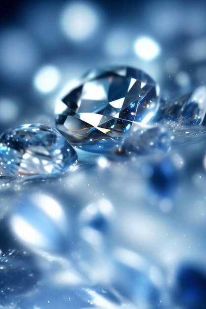 ダイヤモンドのクローズ アップの背景、白い宝石と真珠のマクロ撮影