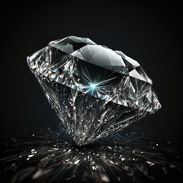 Diamond on dark background transparent Generative AI image